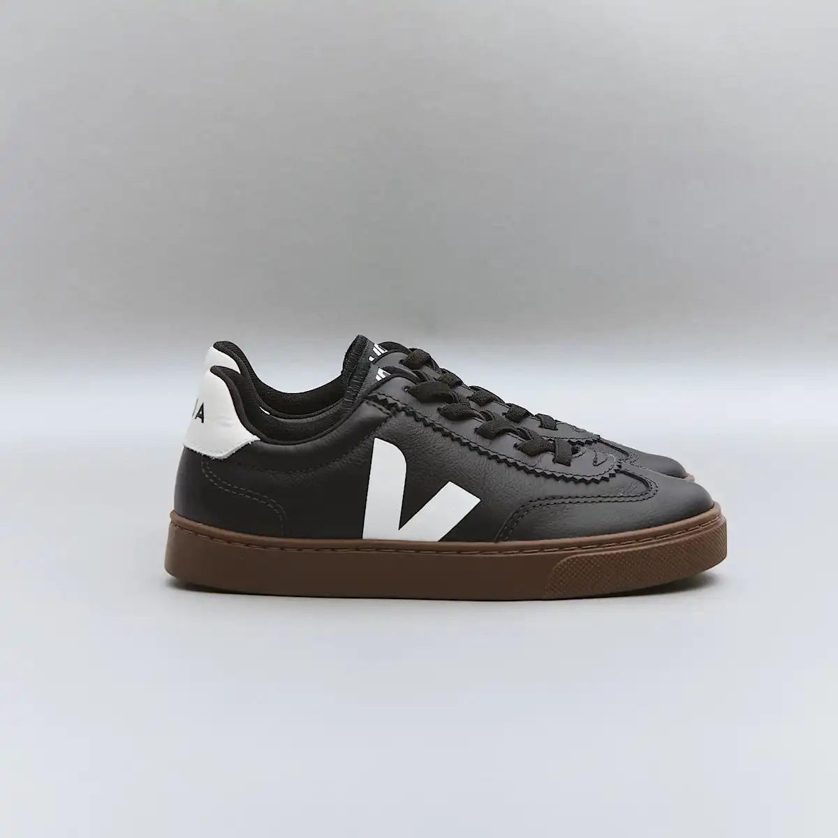 VOLLEY ELASTIC LACES LEATHER BLACK WHITE BARK