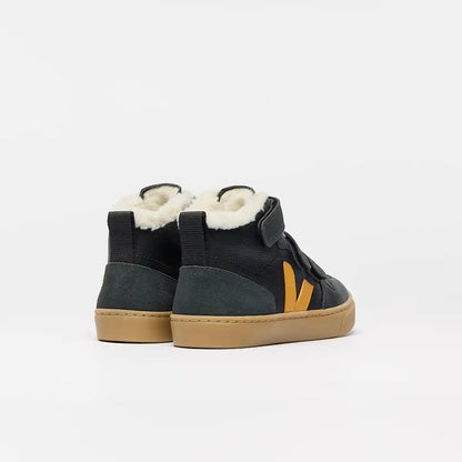 V-10 MID FURED LEATHER BALCK OURO GRAFITE