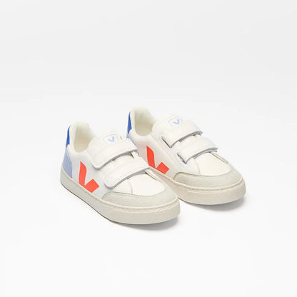 V-12 LEATHER WHITE MULTICO ORANGE FLUO