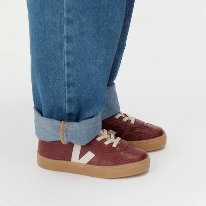 VOLLEY ELASTIC LACES LEATHER AMARANTE PIERRE