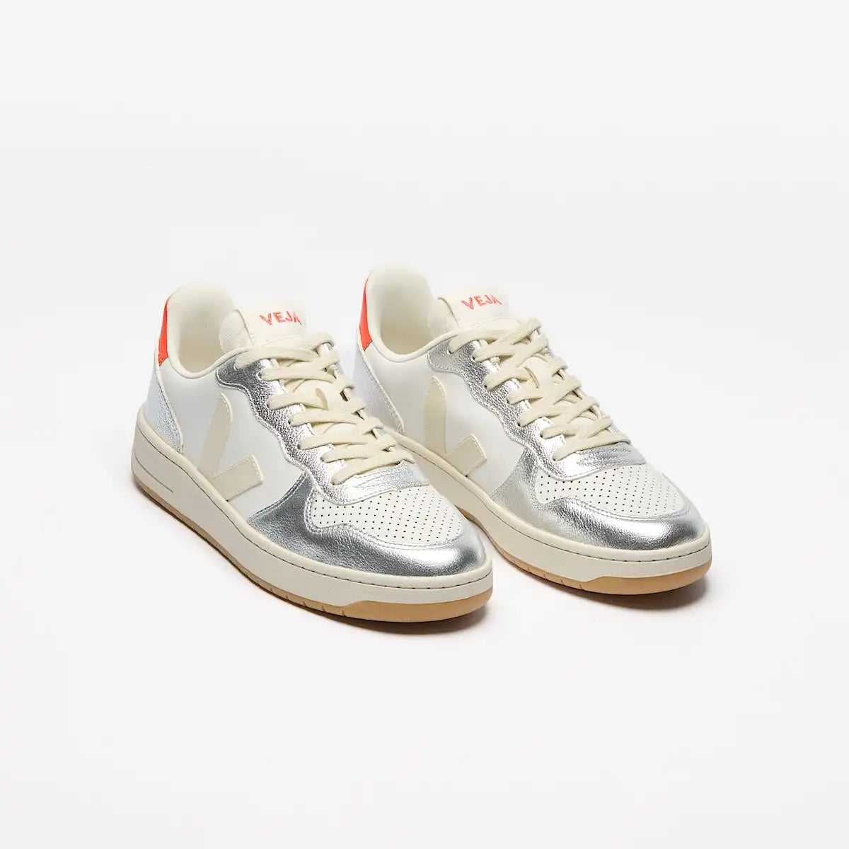 V-10 LEATHER WHITE PIERRE SILVER