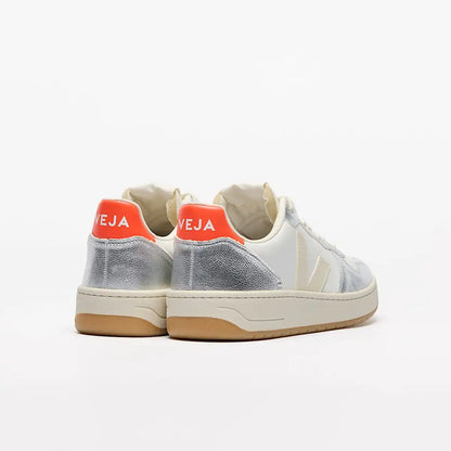 V-10 LEATHER WHITE PIERRE SILVER