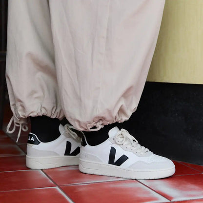 V-90 LEATHER WHITE BLACK