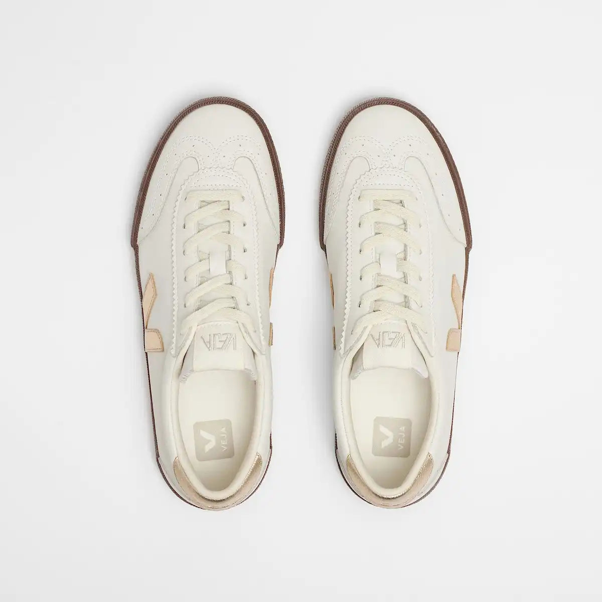 VOLLEY LEATHER WHITE PLATINE BARK