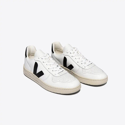 V-10 LEATHER WHITE BLACK